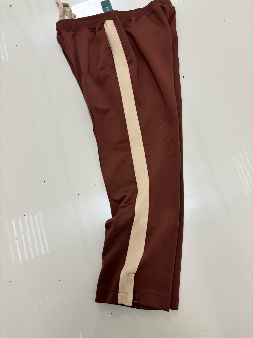 Simons Brown Joggers with Cream Side Stripe